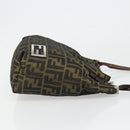 FENDI Zucca Canvas Tote Bag Black Brown Auth 185908-3