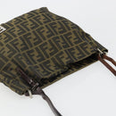 FENDI Zucca Canvas Tote Bag Black Brown Auth 185908-6