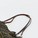 FENDI Zucca Canvas Tote Bag Black Brown Auth 185908-8