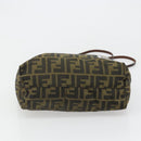 FENDI Zucca Canvas Tote Bag Black Brown Auth 185908-5