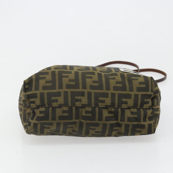 FENDI Zucca Canvas Tote Bag Black Brown Auth 185908