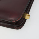 CELINE Shoulder Bag Leather Bordeaux Gold Auth 185909A-10