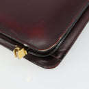 CELINE Shoulder Bag Leather Bordeaux Gold Auth 185909A-13
