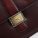 CELINE Shoulder Bag Leather Bordeaux Gold Auth 185909A-15