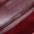 CELINE Shoulder Bag Leather Bordeaux Gold Auth 185909A-17