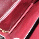 CELINE Shoulder Bag Leather Bordeaux Gold Auth 185909A-18