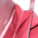 CELINE Shoulder Bag Leather Bordeaux Gold Auth 185909A-19