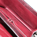 CELINE Shoulder Bag Leather Bordeaux Gold Auth 185909A-23