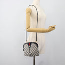 GUCCI GG Supreme Sherry Line Shoulder Bag PVC Navy Gold 68 02 047 Auth 185910-21