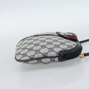 GUCCI GG Supreme Sherry Line Shoulder Bag PVC Navy Gold 68 02 047 Auth 185910-5