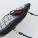 GUCCI GG Supreme Sherry Line Shoulder Bag PVC Navy Gold 68 02 047 Auth 185910-6