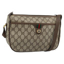 GUCCI GG Supreme Web Sherry Line Bag PVC Beige Gold 89 02 077 Auth 185911-1