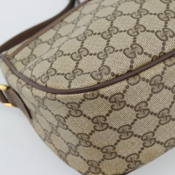 GUCCI GG Supreme Web Sherry Line Bag PVC Beige Gold 89 02 077 Auth 185911