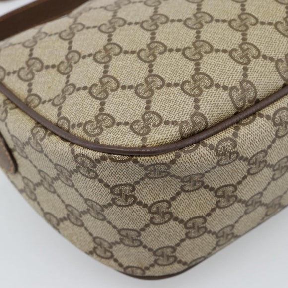 GUCCI GG Supreme Web Sherry Line Bag PVC Beige Gold 89 02 077 Auth 185911