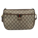 GUCCI GG Supreme Web Sherry Line Bag PVC Beige Gold 89 02 077 Auth 185911-2