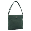 PRADA Tote Bag Nylon Green Silver Auth 185912A-1