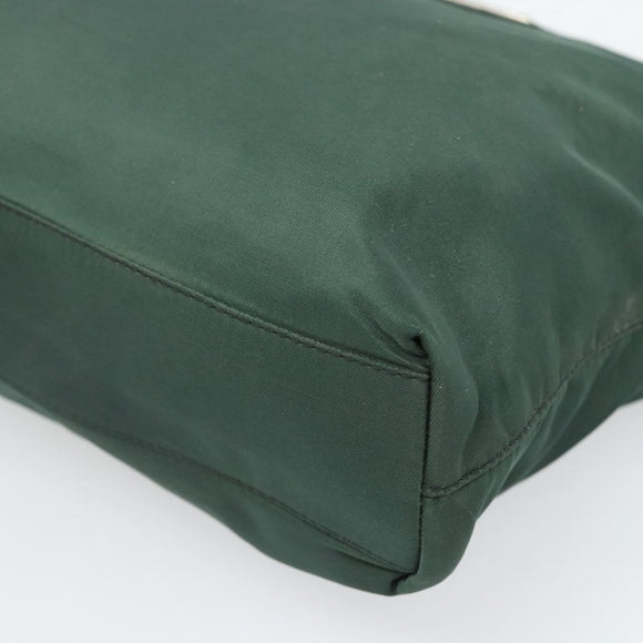PRADA Tote Bag Nylon Green Silver Auth 185912A