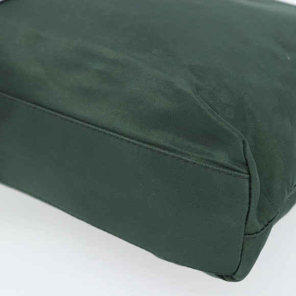 PRADA Tote Bag Nylon Green Silver Auth 185912A