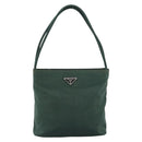 PRADA Tote Bag Nylon Green Silver Auth 185912A-13