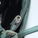 PRADA Tote Bag Nylon Green Silver Auth 185912A-22