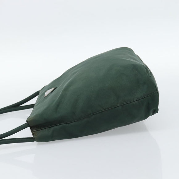 PRADA Tote Bag Nylon Green Silver Auth 185912A