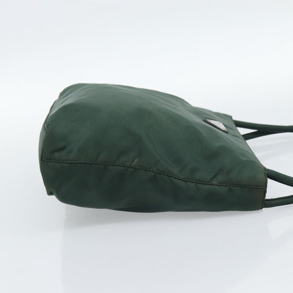 PRADA Tote Bag Nylon Green Silver Auth 185912A