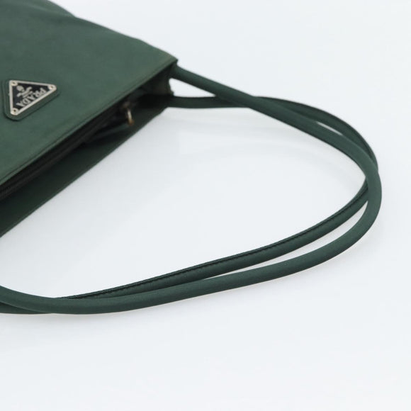 PRADA Tote Bag Nylon Green Silver Auth 185912A