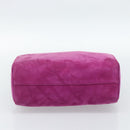 PRADA Hand Bag Suede Purple Gold Auth 185913-5