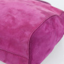 PRADA Hand Bag Suede Purple Gold Auth 185913-10