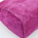 PRADA Hand Bag Suede Purple Gold Auth 185913-16