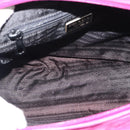 PRADA Hand Bag Suede Purple Gold Auth 185913-11