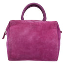 PRADA Hand Bag Suede Purple Gold Auth 185913-13