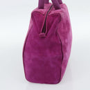 PRADA Hand Bag Suede Purple Gold Auth 185913-4