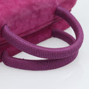 PRADA Hand Bag Suede Purple Gold Auth 185913-8