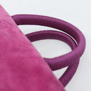 PRADA Hand Bag Suede Purple Gold Auth 185913-9