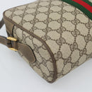 GUCCI GG Supreme Web Sherry Line Bag PVC Beige Gold 68 02 004 Auth 185916-13
