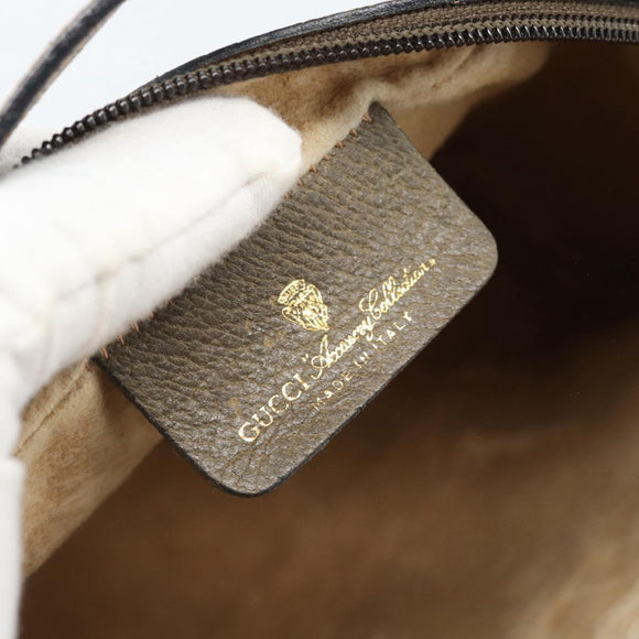 GUCCI GG Supreme Web Sherry Line Bag PVC Beige Gold 68 02 004 Auth 185916