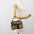 GUCCI GG Supreme Web Sherry Line Bag PVC Beige Gold 68 02 004 Auth 185916-22