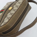 GUCCI GG Supreme Web Sherry Line Bag PVC Beige Gold 68 02 004 Auth 185916-6