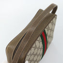 GUCCI GG Supreme Web Sherry Line Bag PVC Beige Gold 68 02 004 Auth 185916-7