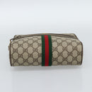 GUCCI GG Supreme Web Sherry Line Bag PVC Beige Gold 68 02 004 Auth 185916-9