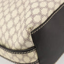 CELINE Macadam Canvas Shoulder Bag PVC Leather Ivory Gold Auth 185917A-13