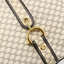 CELINE Macadam Canvas Shoulder Bag PVC Leather Ivory Gold Auth 185917A-14