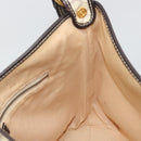 CELINE Macadam Canvas Shoulder Bag PVC Leather Ivory Gold Auth 185917A-17