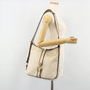 CELINE Macadam Canvas Shoulder Bag PVC Leather Ivory Gold Auth 185917A-22