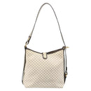 CELINE Macadam Canvas Shoulder Bag PVC Leather Ivory Gold Auth 185917A-3
