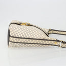 CELINE Macadam Canvas Shoulder Bag PVC Leather Ivory Gold Auth 185917A-4