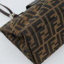 FENDI Zucca Canvas Mamma Baguette Hand Bag Black Brown Auth 185919-16