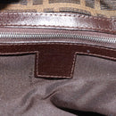 FENDI Zucca Canvas Mamma Baguette Hand Bag Black Brown Auth 185919-17