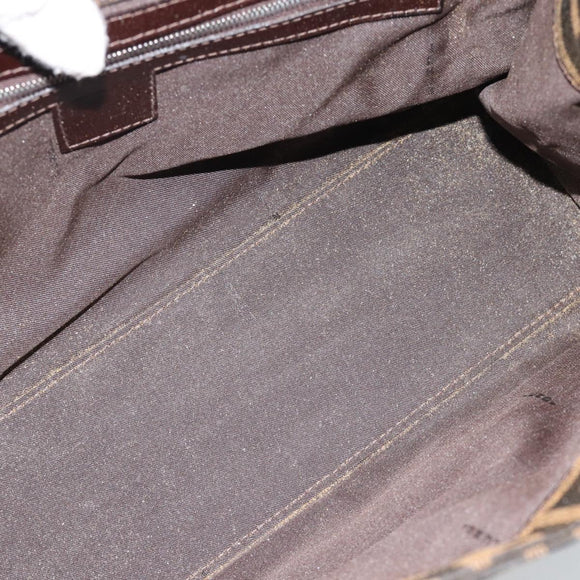FENDI Zucca Canvas Mamma Baguette Hand Bag Black Brown Auth 185919
